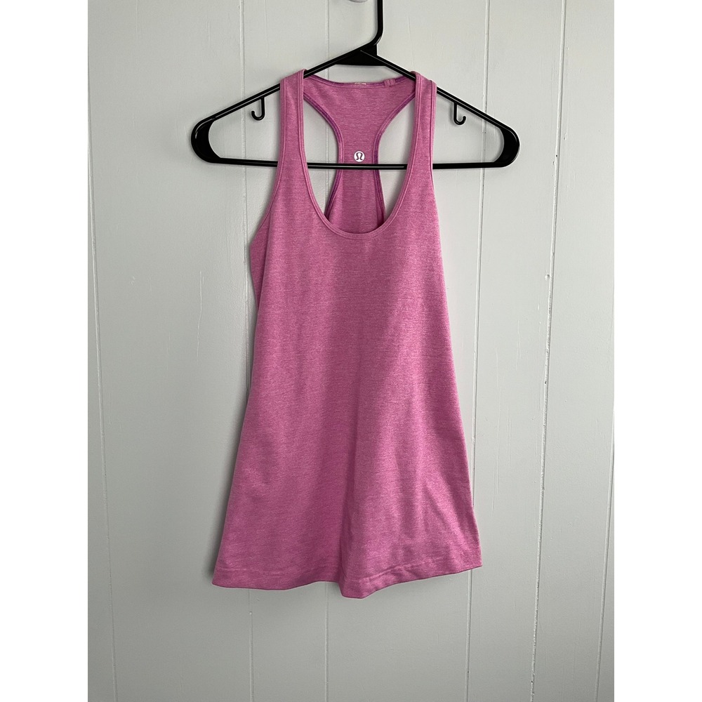 Lululemon Cool Racerback Tank Top Pink Heathered Sleeveless Womens Small 4 6